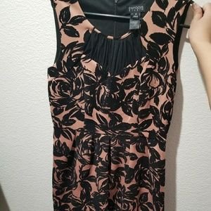 blush black flower dress